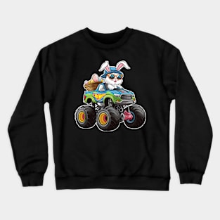 Happy Easter Monster Truck - funny bunny trucker Crewneck Sweatshirt